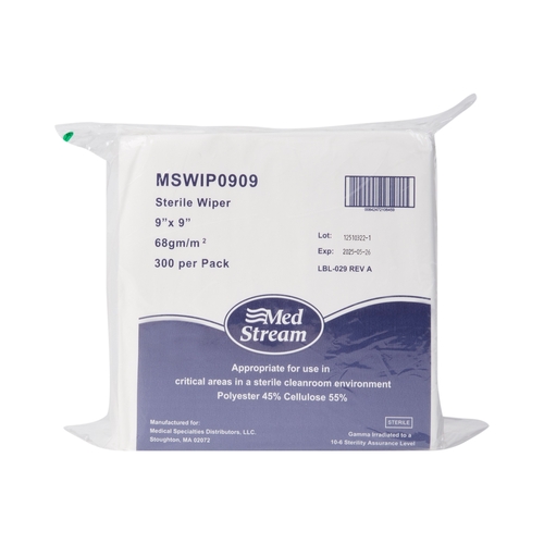 MON1139257CS - McKesson - McKesson Cleanroom Wipe ISO Class 5 White Sterile Polyester / Cellulose 9 X 9 Inch Disposable, 3600/CS