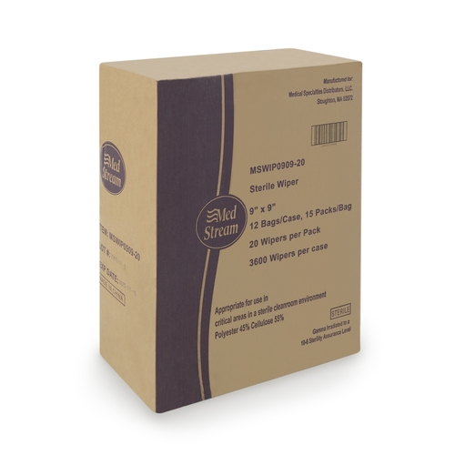 MON1139260CS - McKesson - McKesson Cleanroom Wipe ISO Class 5 White Sterile Polyester / Cellulose 9 X 9 Inch Disposable, 180/CS
