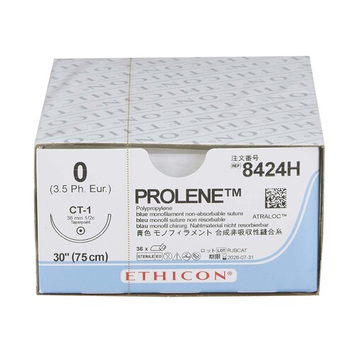 MON1140092BX - J & J Healthcare Systems - J & J Healthcare Systems Nonabsorbable Suture with Needle Prolene Polypropylene CT-1 1/2 Circle Taper Point Needle Size 0 Monofilament
