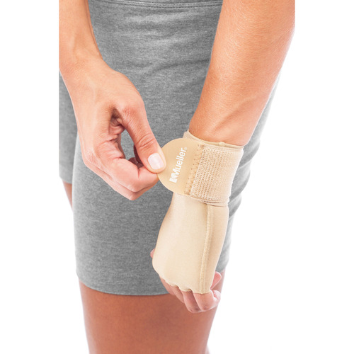 MON1141666EA - Mueller Sports - Mueller Sports Compression Glove Mueller Compression & Support Gloves Fingerless Small / Medium Over-the-Wrist Length Ambidextrous Stretch Fabric