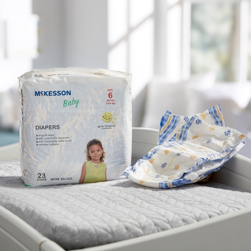 MON1144479CS - McKesson - McKesson Unisex Baby Diaper Tab Closure Size 6 Disposable, 92/CS