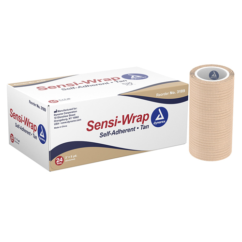 MON1145181CS - Dynarex - Cohesive Bandage Sensi-Wrap 3 Inch X 5 Yard Self-Adherent Closure Tan NonSterile Standard Compression, 24 per Case