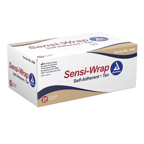 MON1145181CS - Dynarex - Cohesive Bandage Sensi-Wrap 3 Inch X 5 Yard Self-Adherent Closure Tan NonSterile Standard Compression, 24 per Case