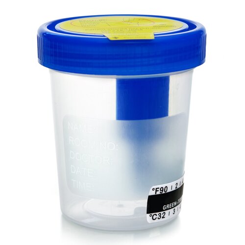 MON1151455CS - McKesson - McKesson Urine Specimen Container with Integrated Transfer Device 120 mL (4 oz.) Screw Cap Patient Information Sterile, 200/CS
