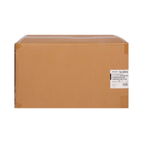 MON1151455CS - McKesson - McKesson Urine Specimen Container with Integrated Transfer Device 120 mL (4 oz.) Screw Cap Patient Information Sterile, 200/CS