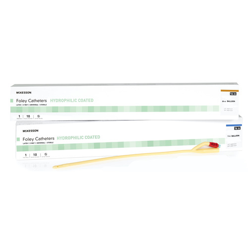 MON1152059CS - McKesson - McKesson Foley Catheter 2-Way Coude Tip 5 cc Balloon 20 Fr. Latex, 200/CS