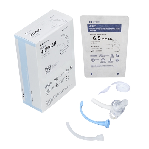 MON1153576EA - Covidien - Tracheostomy Tube Shiley Flexible Flexible Size 6-1/2 Uncuffed, 1/BX