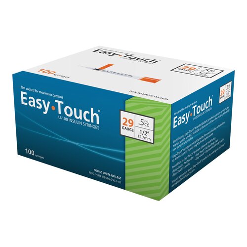 EasyTouch Insulin Syringe with Needle EasyTouch 0.5 mL 29 Gauge 1