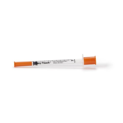 MON1156896CS - MHC Medical - MHC Medical Insulin Syringe with Needle EasyTouch 1 mL 30 Gauge 5/16 Inch Attached Needle Without Safety, 100/BX, 5BX/CS