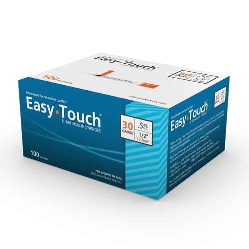 MON1156908CS - MHC Medical - MHC Medical Insulin Syringe with Needle EasyTouch 0.5 mL 30 Gauge 1/2 Inch Thin Wall NonSafety, 500/CS