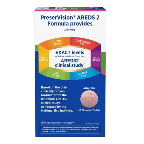 MON1158294BT - Bausch & Lomb - Vitamin Supplement PreserVision&reg; Areds 2 Chewable Tablet 60 per Bottle Mixed Berry Flavor