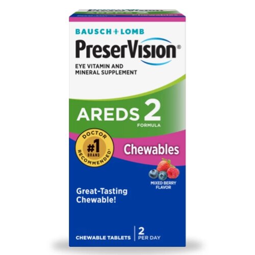 MON1158294BT - Bausch & Lomb - Vitamin Supplement PreserVision&reg; Areds 2 Chewable Tablet 60 per Bottle Mixed Berry Flavor