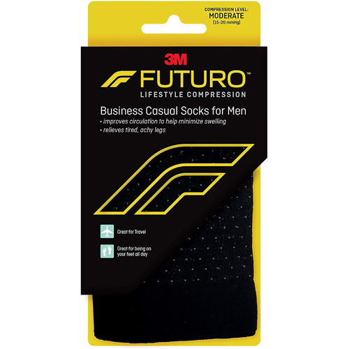 MON1158345EA - 3M - 3M Compression Socks 3M Futuro Calf High Large Black Closed Toe, 1 Each