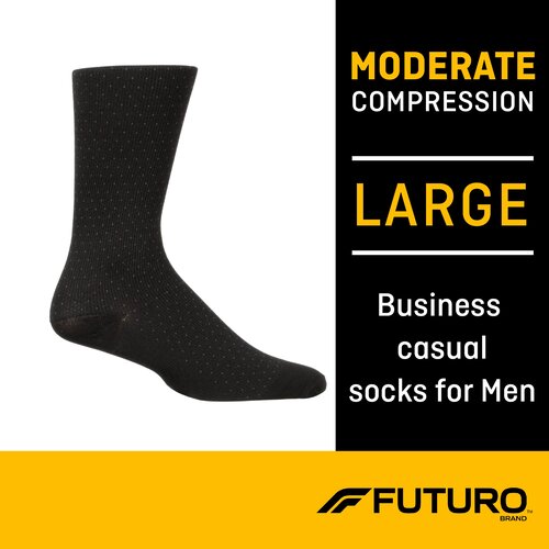 MON1158345EA - 3M - 3M Compression Socks 3M Futuro Calf High Large Black Closed Toe, 1 Each