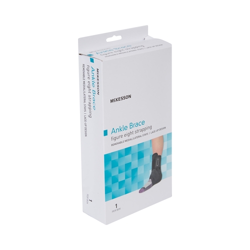 MON1159071EA - McKesson - McKesson Ankle Brace x-Small Lace-Up / Figure-8 Strap / Hook and Loop Closure Left or Right Foot, 1/EA