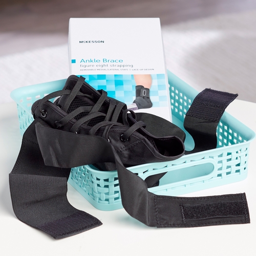 MON1159072EA - McKesson - McKesson Ankle Brace Small Lace-Up / Figure-8 Strap / Hook and Loop Closure Left or Right Foot, 1/EA