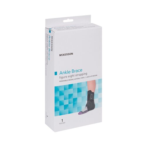 MON1159074EA - McKesson - McKesson Ankle Brace Large Lace-Up / Figure-8 Strap / Hook and Loop Closure Left or Right Foot, 1/EA