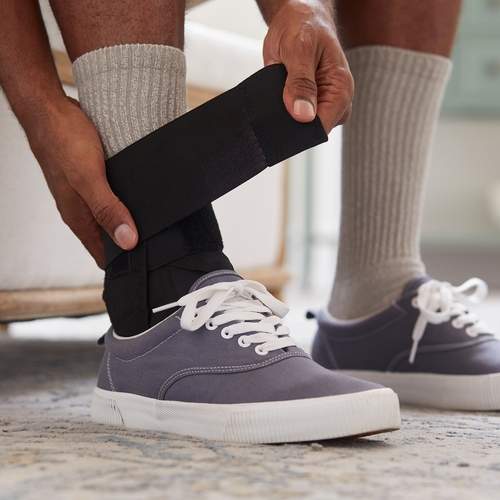 MON1159074EA - McKesson - McKesson Ankle Brace Large Lace-Up / Figure-8 Strap / Hook and Loop Closure Left or Right Foot, 1/EA
