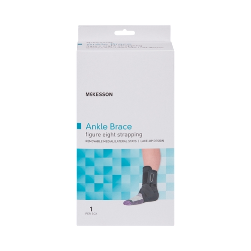 MON1159075EA - McKesson - McKesson Ankle Brace x-Large Lace-Up / Figure-8 Strap / Hook and Loop Closure Left or Right Foot, 1/EA