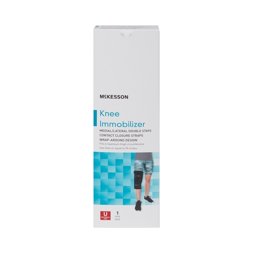 MON1159091EA - McKesson - McKesson Knee Immobilizer One Size Fits Most Elastic Contact Straps Up to 29" Thigh Circumference 12" Length Left or Right Knee, 1/EA