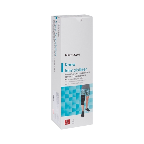 MON1159091EA - McKesson - McKesson Knee Immobilizer One Size Fits Most Elastic Contact Straps Up to 29" Thigh Circumference 12" Length Left or Right Knee, 1/EA