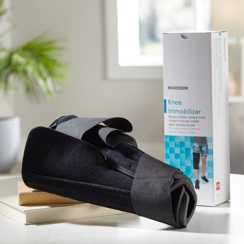 MON1159091EA - McKesson - McKesson Knee Immobilizer One Size Fits Most Elastic Contact Straps Up to 29" Thigh Circumference 12" Length Left or Right Knee, 1/EA