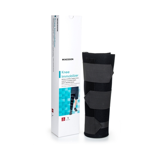 MON1159091EA - McKesson - McKesson Knee Immobilizer One Size Fits Most Elastic Contact Straps Up to 29" Thigh Circumference 12" Length Left or Right Knee, 1/EA