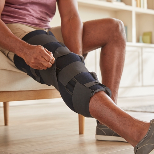 MON1159094EA - McKesson - McKesson Knee Immobilizer x-Large Elastic Contact Straps Up to 36" Thigh Circumference 18" Length Left or Right Knee, 1/EA