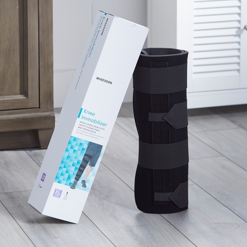 MON1159094EA - McKesson - McKesson Knee Immobilizer x-Large Elastic Contact Straps Up to 36" Thigh Circumference 18" Length Left or Right Knee, 1/EA