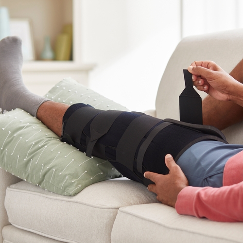 MON1159094EA - McKesson - McKesson Knee Immobilizer x-Large Elastic Contact Straps Up to 36" Thigh Circumference 18" Length Left or Right Knee, 1/EA