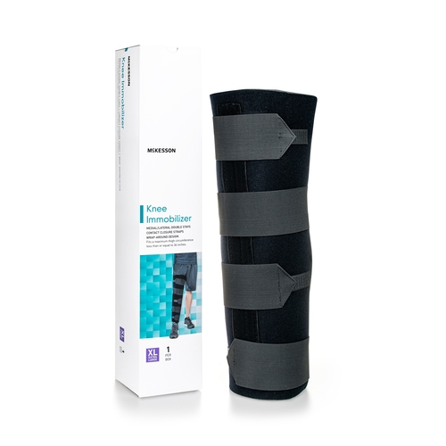 MON1159094EA - McKesson - McKesson Knee Immobilizer x-Large Elastic Contact Straps Up to 36" Thigh Circumference 18" Length Left or Right Knee, 1/EA