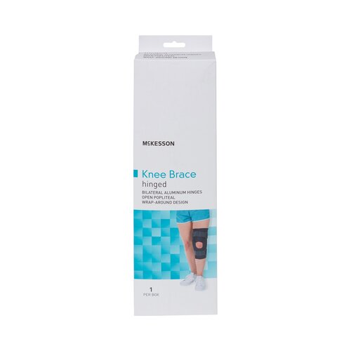 MON1159100EA - McKesson - McKesson Knee Brace Small Wraparound / Hook and Loop Straps with D-Rings 15-1/2 to 18" Circumference Left or Right Knee, 1/EA