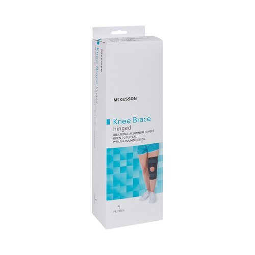 MON1159100EA - McKesson - McKesson Knee Brace Small Wraparound / Hook and Loop Straps with D-Rings 15-1/2 to 18" Circumference Left or Right Knee, 1/EA