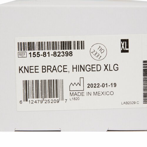 MON1159103EA - McKesson - McKesson Knee Brace x-Large Wraparound / Hook and Loop Straps with D-Rings 23 to 25-1/2" Circumference Left or Right Knee, 1/EA