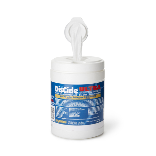 MON1159344CN - Palmero - DisCide&reg; Ultra Surface Disinfectant Cleaner Premoistened Quaternary Based Manual Pull Wipe 60 Count Canister Herbal Scent NonSterile