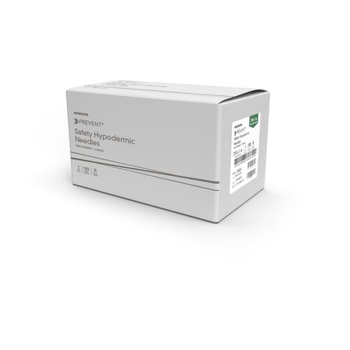 MON1159352CS - McKesson - McKesson Hypodermic Needle Prevent Hinged Safety Needle 18 Gauge 1 Inch Length Thin Wall, 800/CS