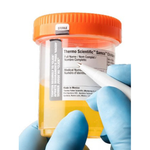 MON1159469CS - Thermo Scientific Nalge - Specimen Container Samco Clicktainer 53 mm Opening 90 mL (3 oz.) Screw Cap Patient Information Sterile, 400/CS