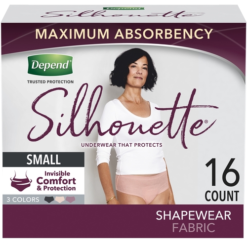 Depend Silhouette Female Adult Absorbent Underwear Depend® Silhouette® Pull  On with Tear Away Seams Small Disposable Heavy Absorbency - 1160326PK 