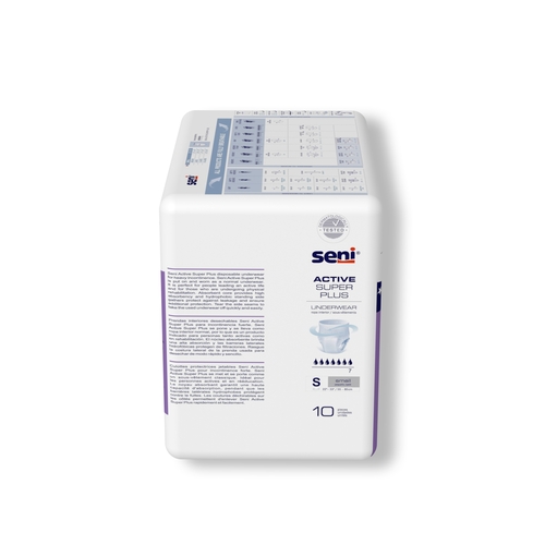 Seni® Active Super Plus - Adult Absorbent Underwear, Unisex, Pull On with  Tear Away Seams, Small, Disposable, Heavy Absorbency, 4PK/CS - TZMO  S-SM10-AP1 CS - Betty Mills