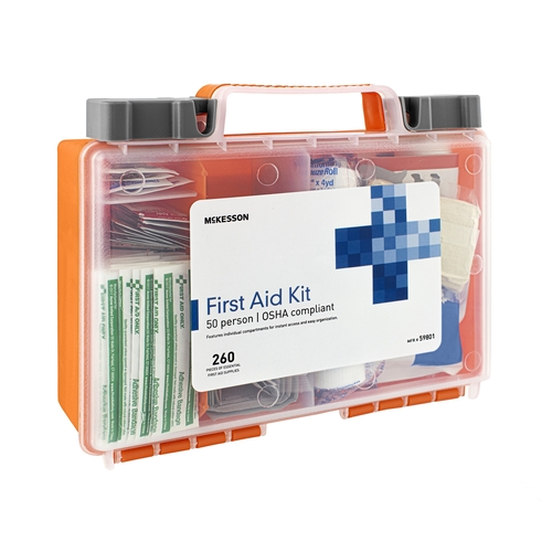 MON1164080CS - McKesson - McKesson First Aid Kit 50 Person Plastic Case, 12/CS
