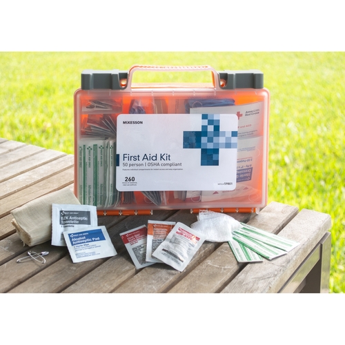 MON1164080CS - McKesson - McKesson First Aid Kit 50 Person Plastic Case, 12/CS