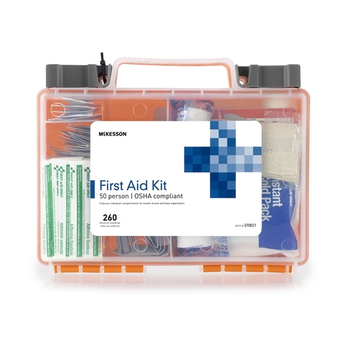 MON1164080CS - McKesson - McKesson First Aid Kit 50 Person Plastic Case, 12/CS