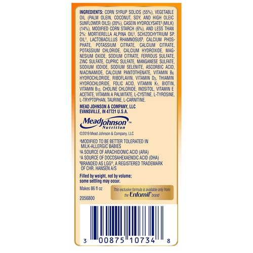 MON1167072CS - Mead Johnson Nutrition - Toddler Formula Enfamil&reg; Nutramigen&trade; with Enflora LGG&reg; Unflavored 12.6 oz. Can Powder, 6/CS