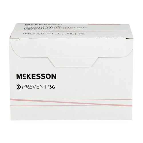 MON1168032CS - McKesson - McKesson Hypodermic Needle Prevent SG Sliding Safety Needle 18 Gauge 1-1/2 Inch Length, 1/EA, 50/BX, 10BX/CS