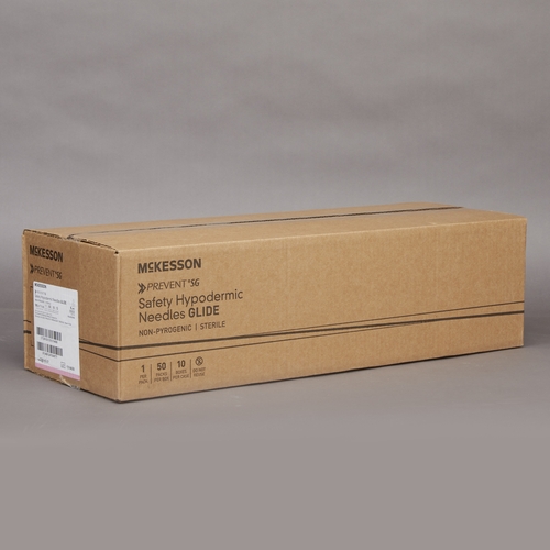 MON1168032CS - McKesson - McKesson Hypodermic Needle Prevent SG Sliding Safety Needle 18 Gauge 1-1/2 Inch Length, 1/EA, 50/BX, 10BX/CS