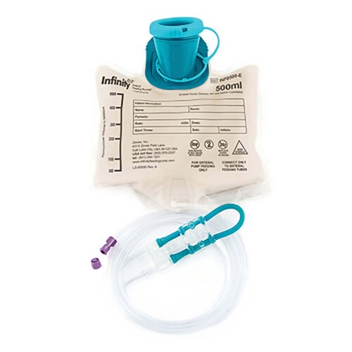 MON1169664EA - Zevex - Enteral Feeding Pump Bag Set with ENFit Connector Infinity 500 mL Silicone NonSterile