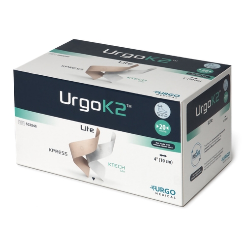 MON1170201EA - Hollister - 2 Layer Compression Bandage System URGOK2 Lite 4 X 9-3/4 X 12-1/2 Inch 20 mmHg Self-adherent Closure Tan / White / Pink Large NonSterile, 1/EA