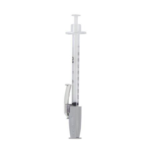 MON1171919CS - McKesson - McKesson Tuberculin Syringe with Needle Prevent&reg; SG 1 mL 27 Gauge 1/2 Inch Attached Needle Sliding Safety Needle / Safety Cap, 100/BX, 4BX/CS