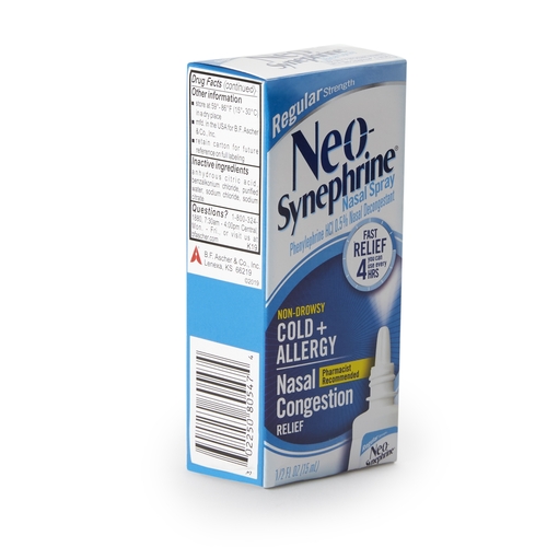 MON1172302EA - BF Ascher - Sinus Relief Neo-Synephrine 0.5% Strength Nasal Spray 15 mL, 1/EA