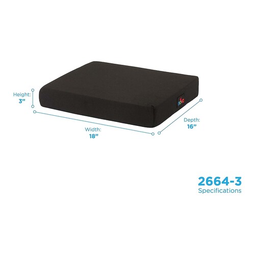 MON1172857CS - Nova Ortho-Med - Nova Ortho-Med Seat Cushion NOVA 18 W X 16 L X 3 D Inch Convoluted Foam, 2/CS